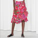 & Other Stories Red Floral Ruffle Wrap Midi Skirt Size 8