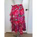 & Other Stories Red Floral Ruffle Wrap Midi Skirt Size 8