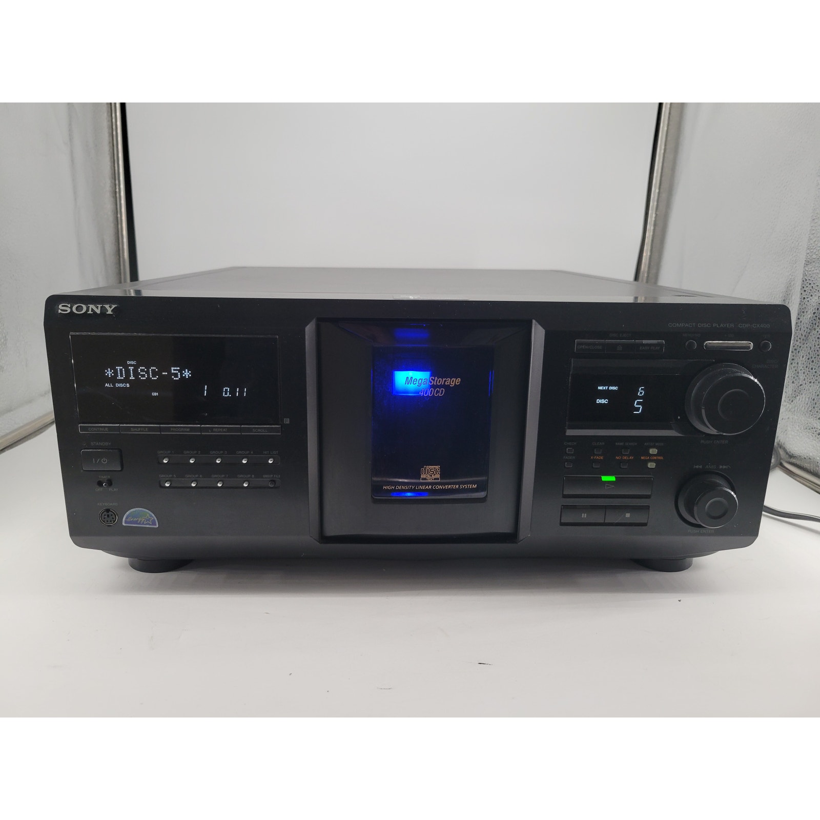 Sony CDP-CX400 MEGAChanger-Remote, Cable and Manual-New Belts, Caps SHOCKWATCH