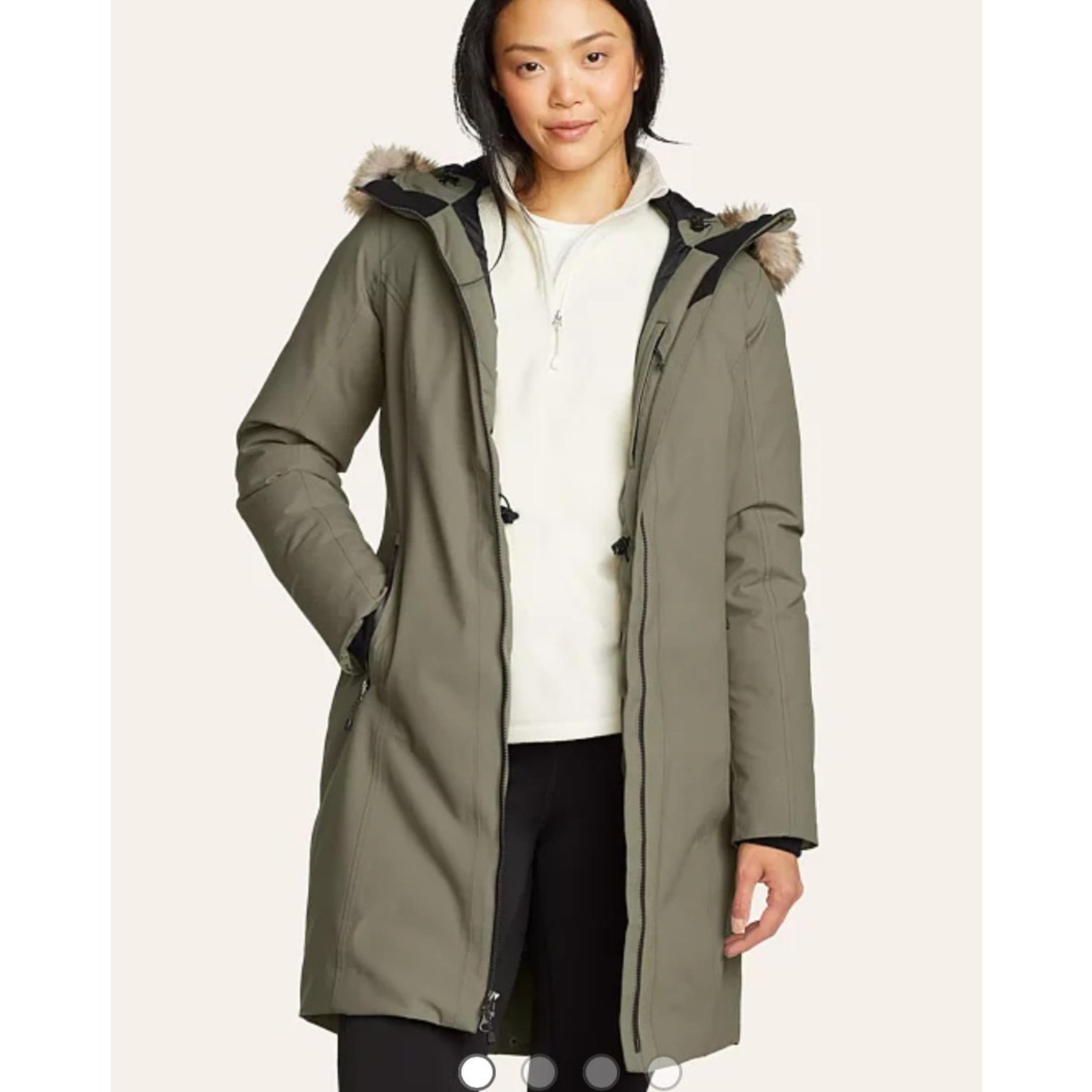 Eddie Bauer Women’s Olympia Waterproof Down 650 Stadium Coat Jacket Green S