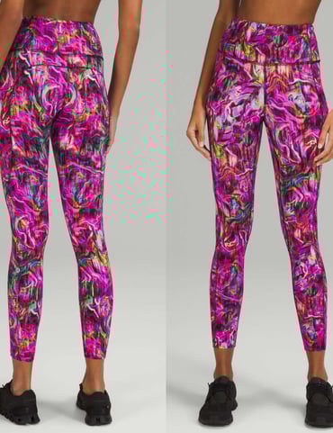 Lululemon Fast and Free High-Rise Tight Sz 2/25 *Nulux In Hyper Flow Pink Multi
