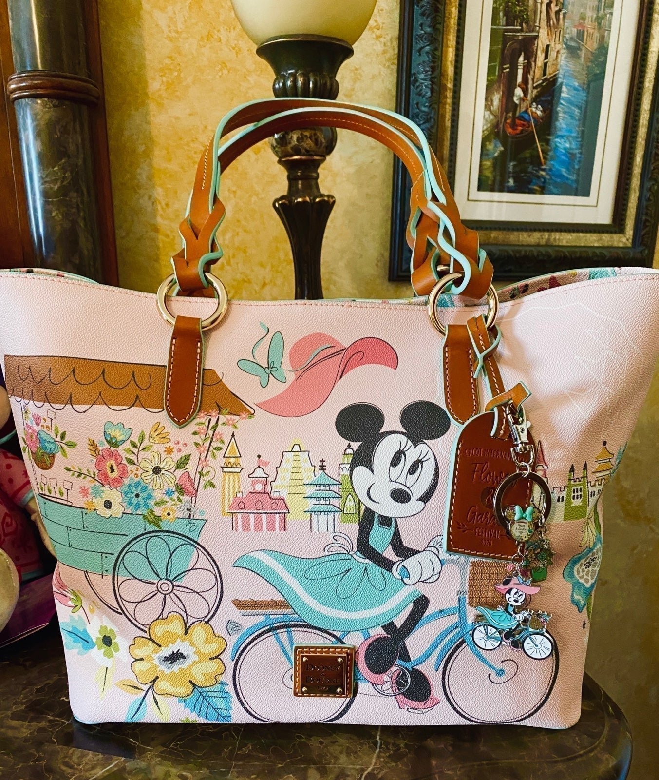 NWT Dooney & Bourke Epcot Flower and Garden 2020 Tote and Matching Keychain