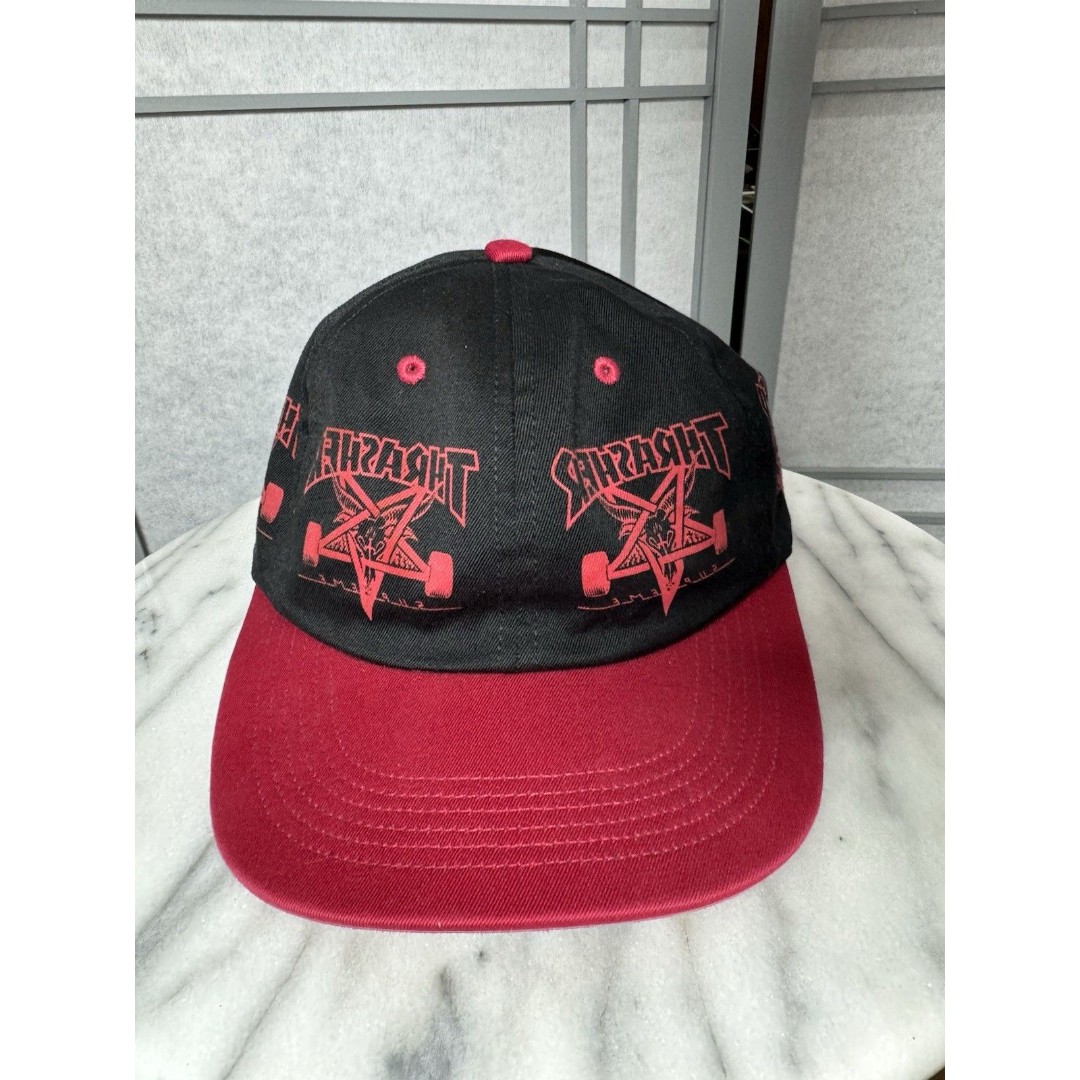 Supreme x Thrasher Fitted Hat Black Red FW21 Fitted Small EUC