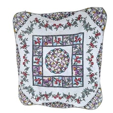 VTG Tiffany Dragonfly Limited Edition Stained Glass Quilt Hand Quilted Full FLAW