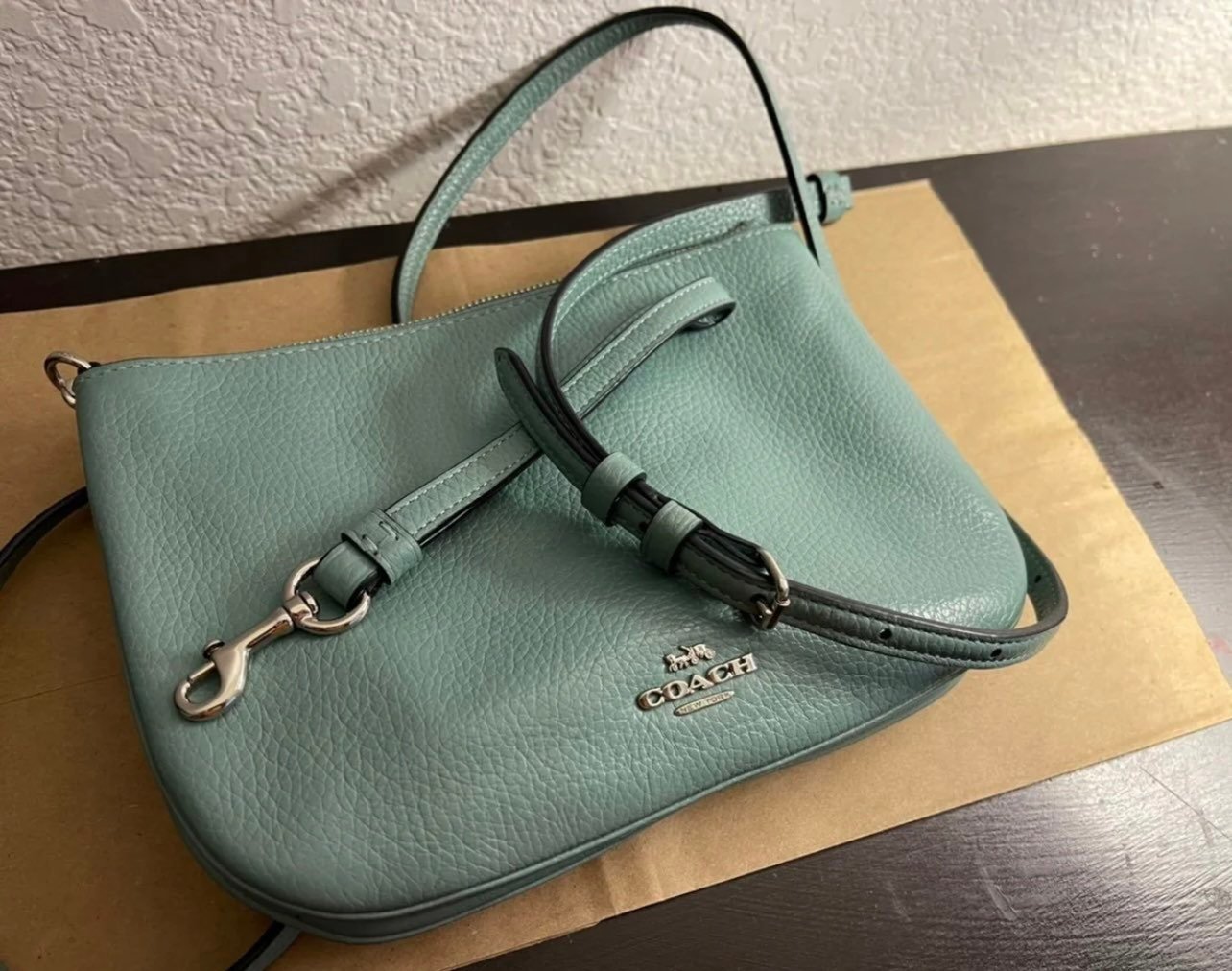 Mint Coach purse