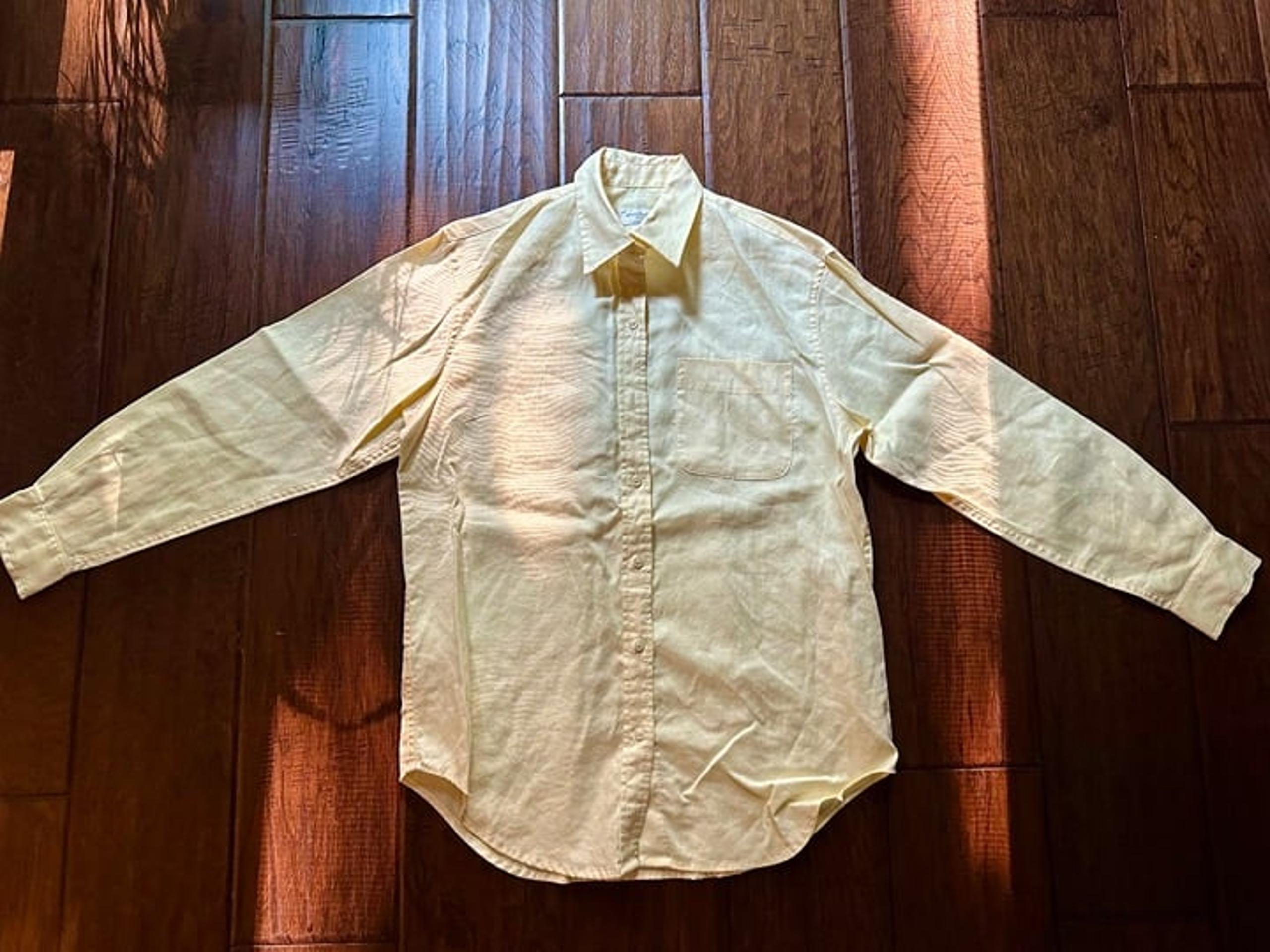 Jones New York Linen Button Down Yellow Shirt Size Small Like NEW!