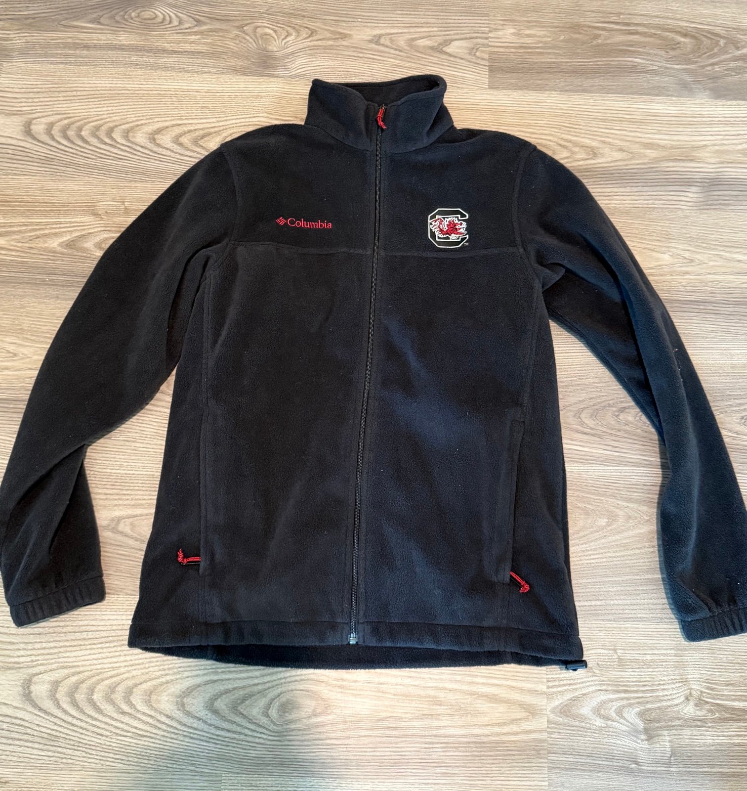 Columbia Fleece Black South Carolina USC Full Zip Jacket Men’s size Small