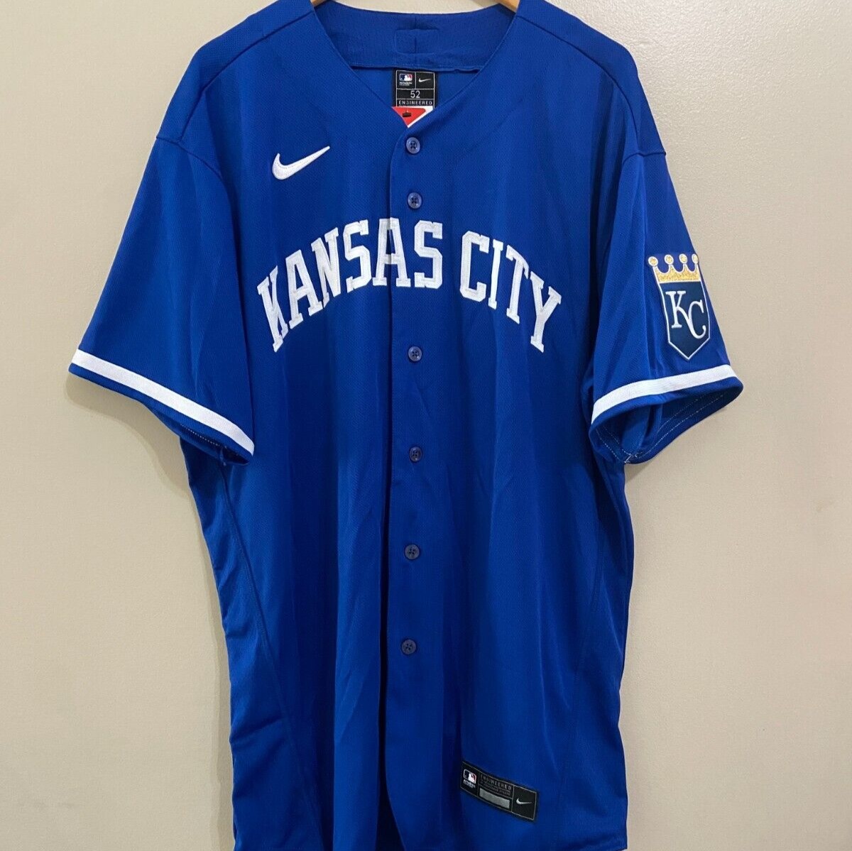 Nike MLB Kansas City Royals Team Player Issue Authentic Jersey Sz 52 Made In USA