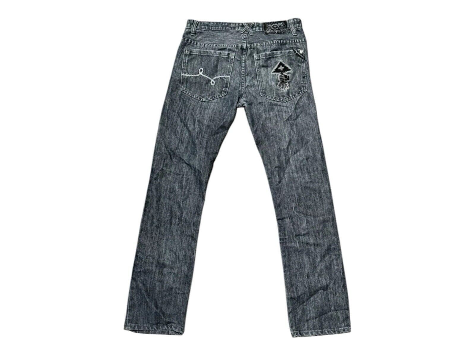 LRG Lifted Research Group Black Washed Out Denim Boys Y2K Urban Clothing Jean
