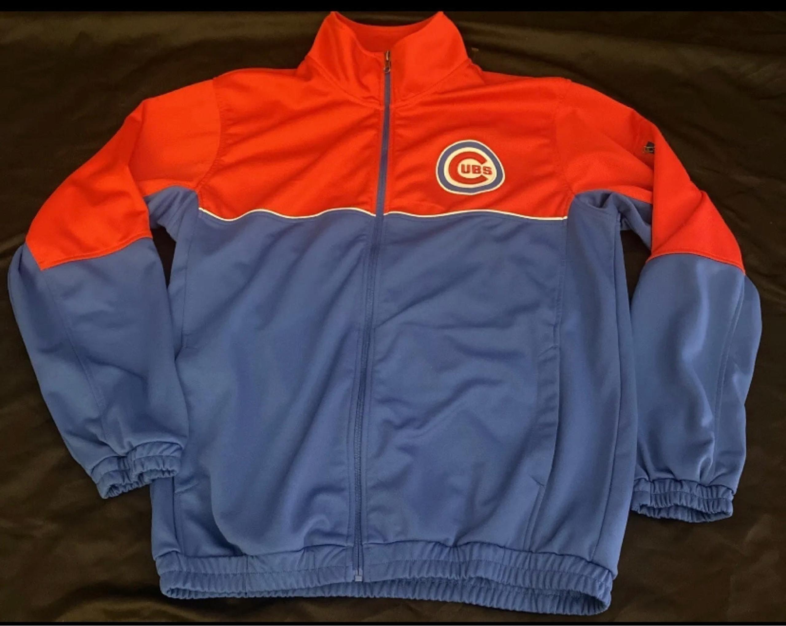 Chicago Cubs Blue Track Zip Jacket Medium Mens Carl Banks Genuine Merchandise - MLB