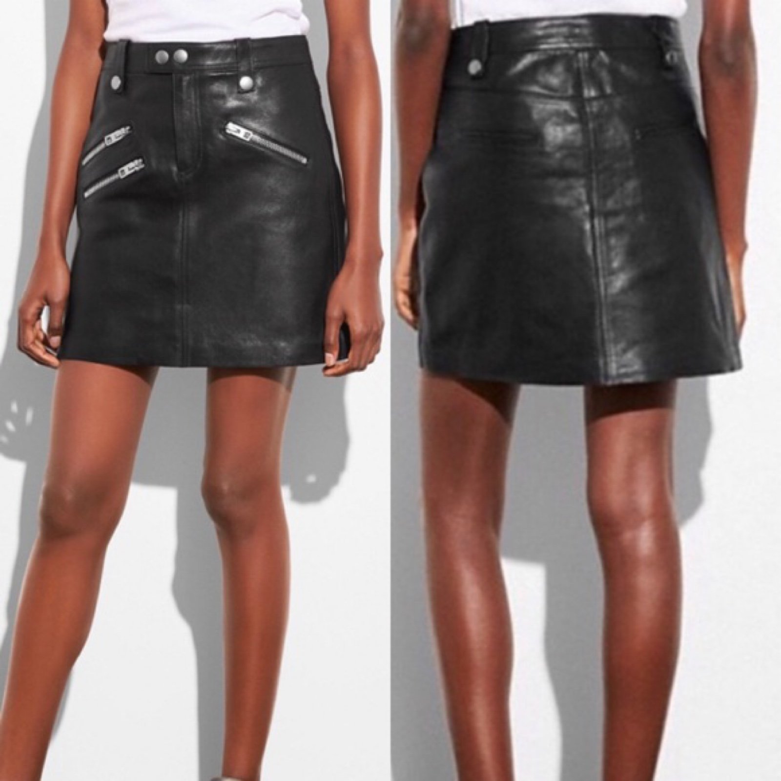 NWT Coach Leather Mini Skirt Size 8