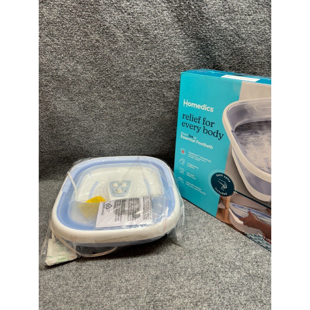 Homedics Smart Space Essential Collapsible Footbath, Invigorating Bubble Massage