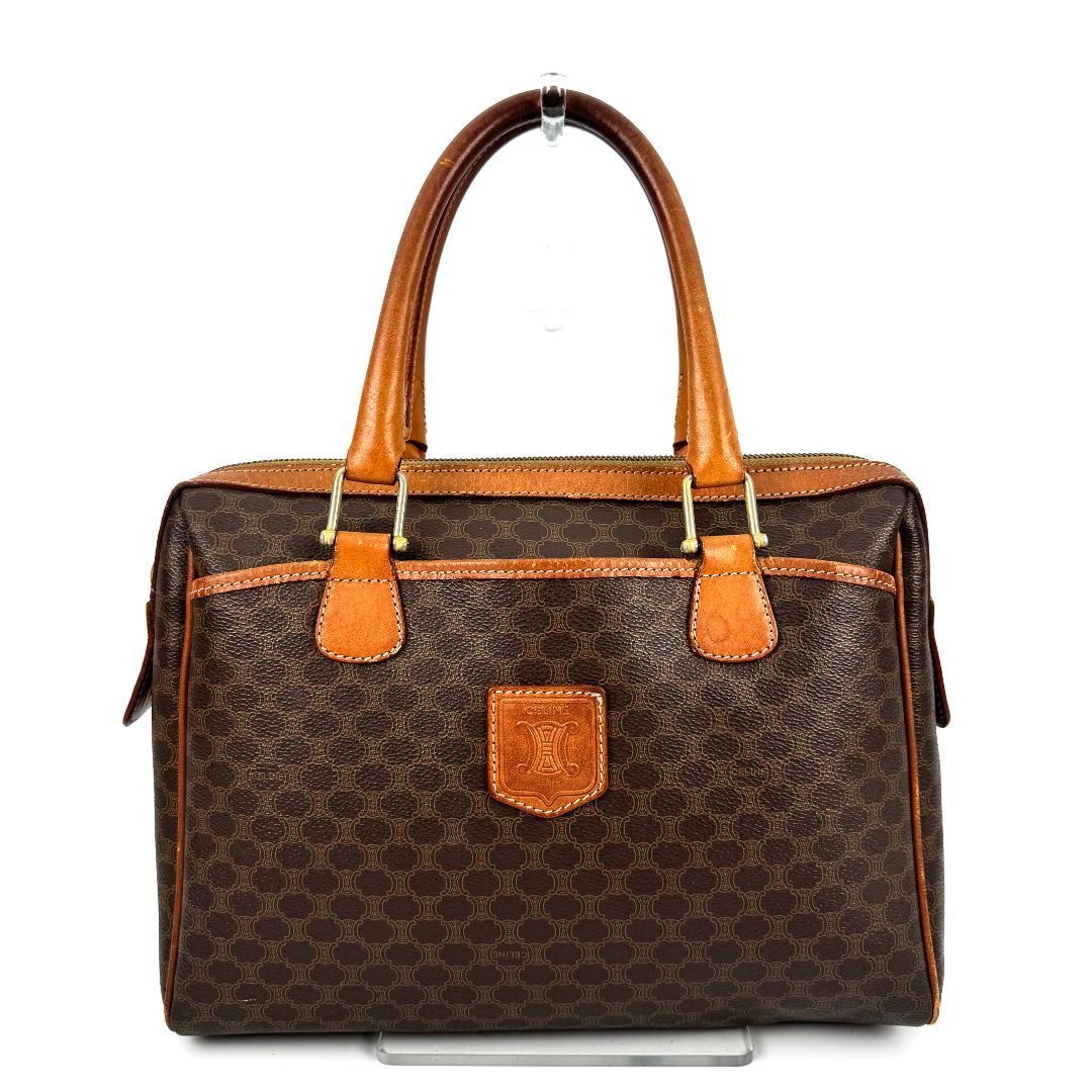 CELINE Macadam Pattern Triomphe Mini Boston Bag L04-0105