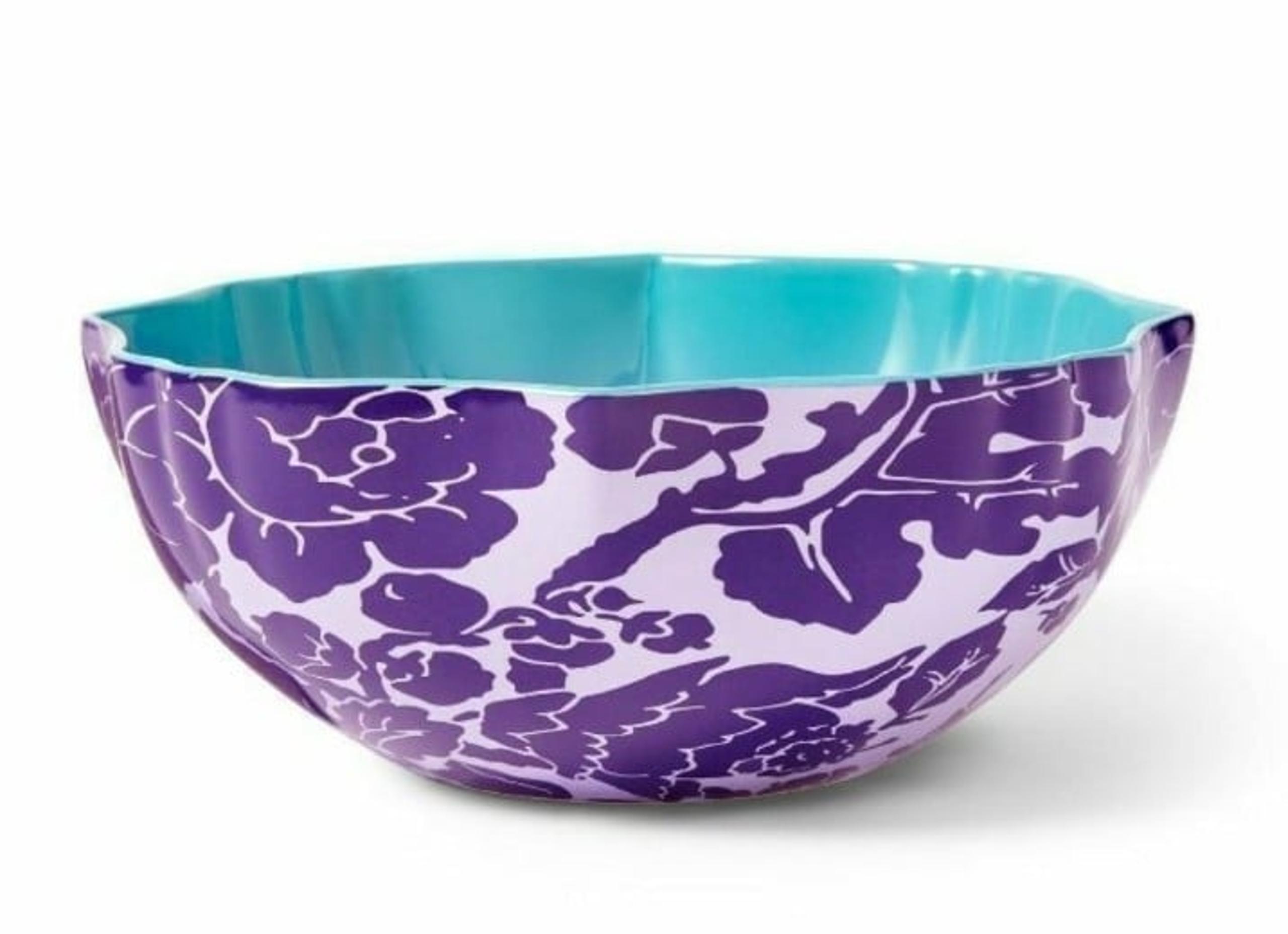 DVF Target Purple Floral 94 Oz Serving Bowl Large Diane Von Frustenberg NEW