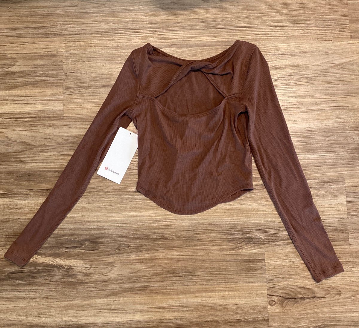 Lululemon Ribbed Modal silk twist back yoga LS