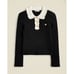 J. Crew Crewcuts Ruffle Polo Sweater Girls' Size Large in Black & Ivory NWT!