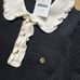 J. Crew Crewcuts Ruffle Polo Sweater Girls' Size Large in Black & Ivory NWT!