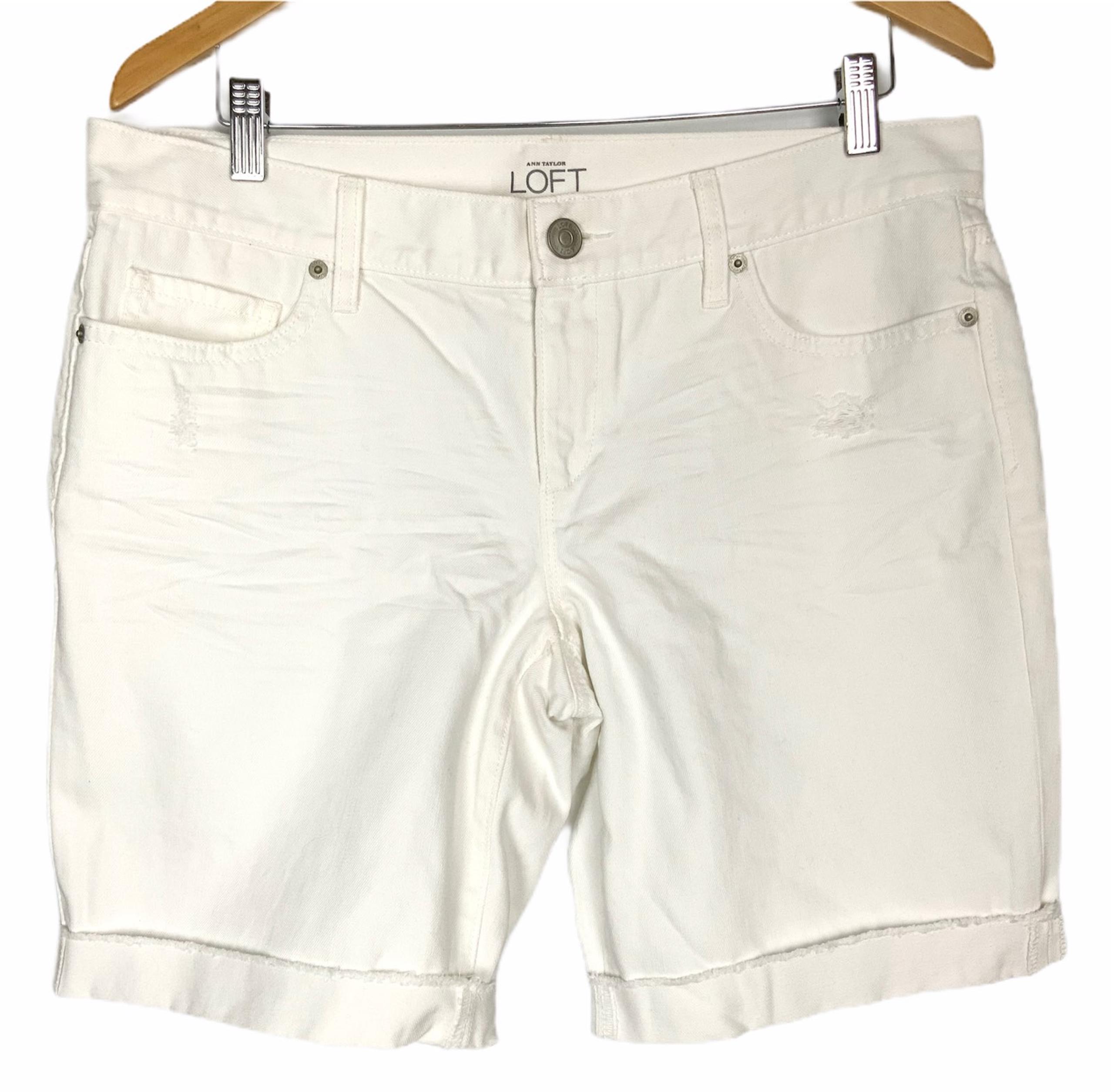 Ann Taylor LOFT Jeans Shorts White Denim