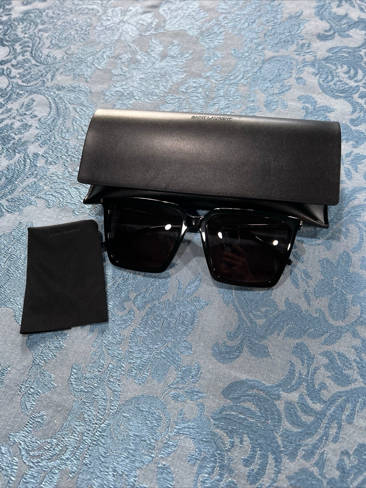SAINT LAURENT SL 474 001 Black Square 56 mm Women's Sunglasses