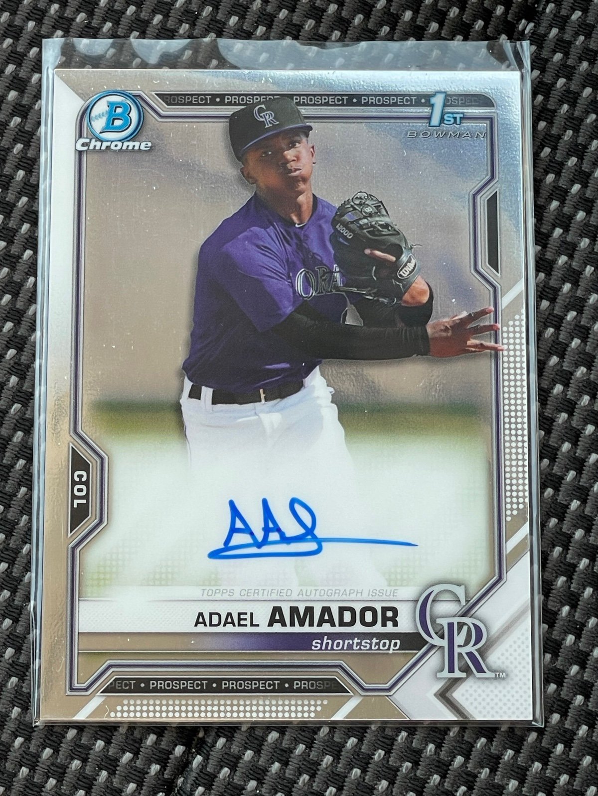 2021 Bowman Chrome Adael Amador 1st Bowman Auto RC #CPA-AAM Rockies