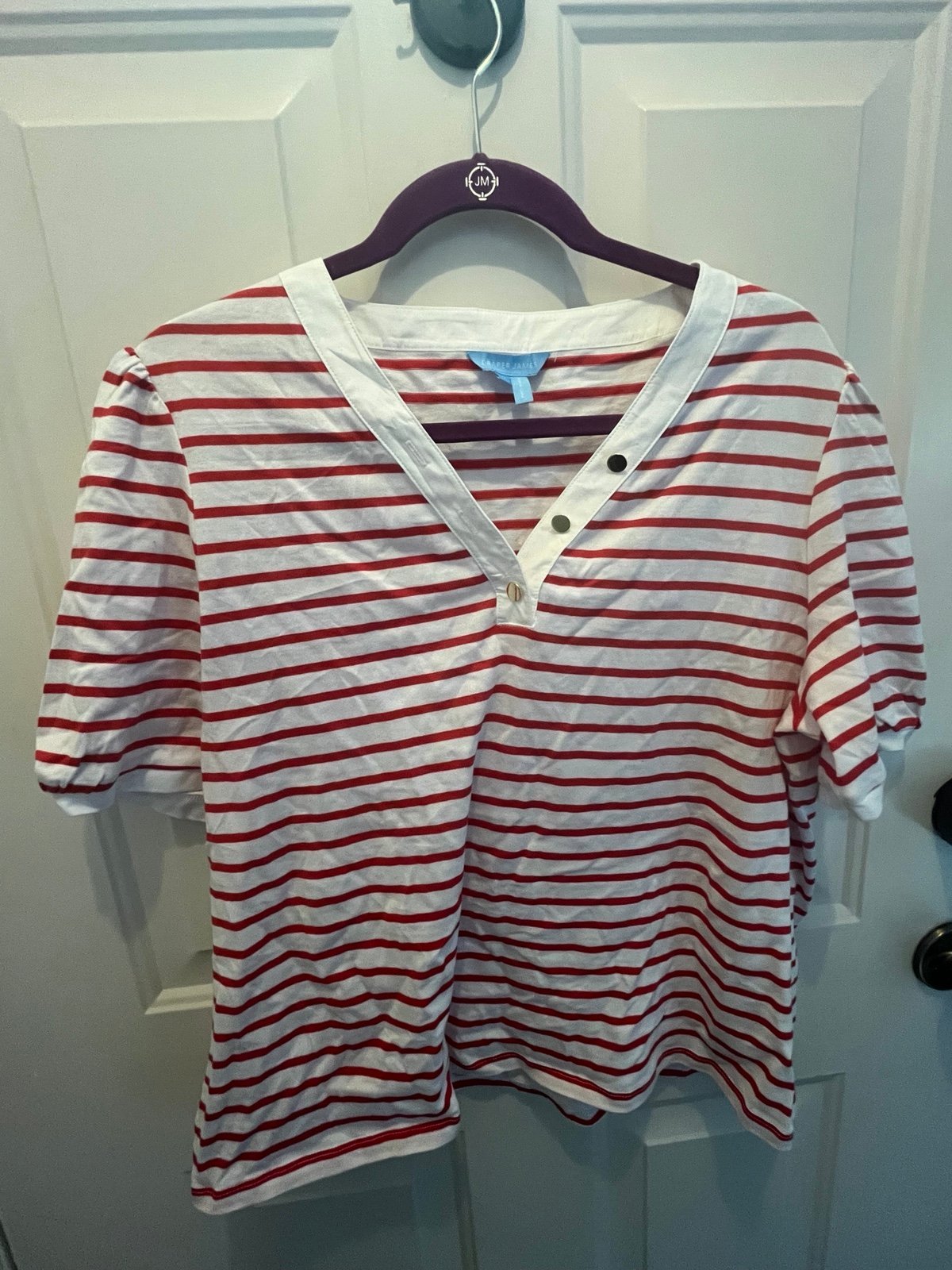 NWOT Women’s Draper James Red Stripe Top, Size XL