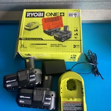 Ryobi ONE+ 18V Lithium-Ion 4.0 Ah Battery (2-Pack) and Charger Kit - NEW