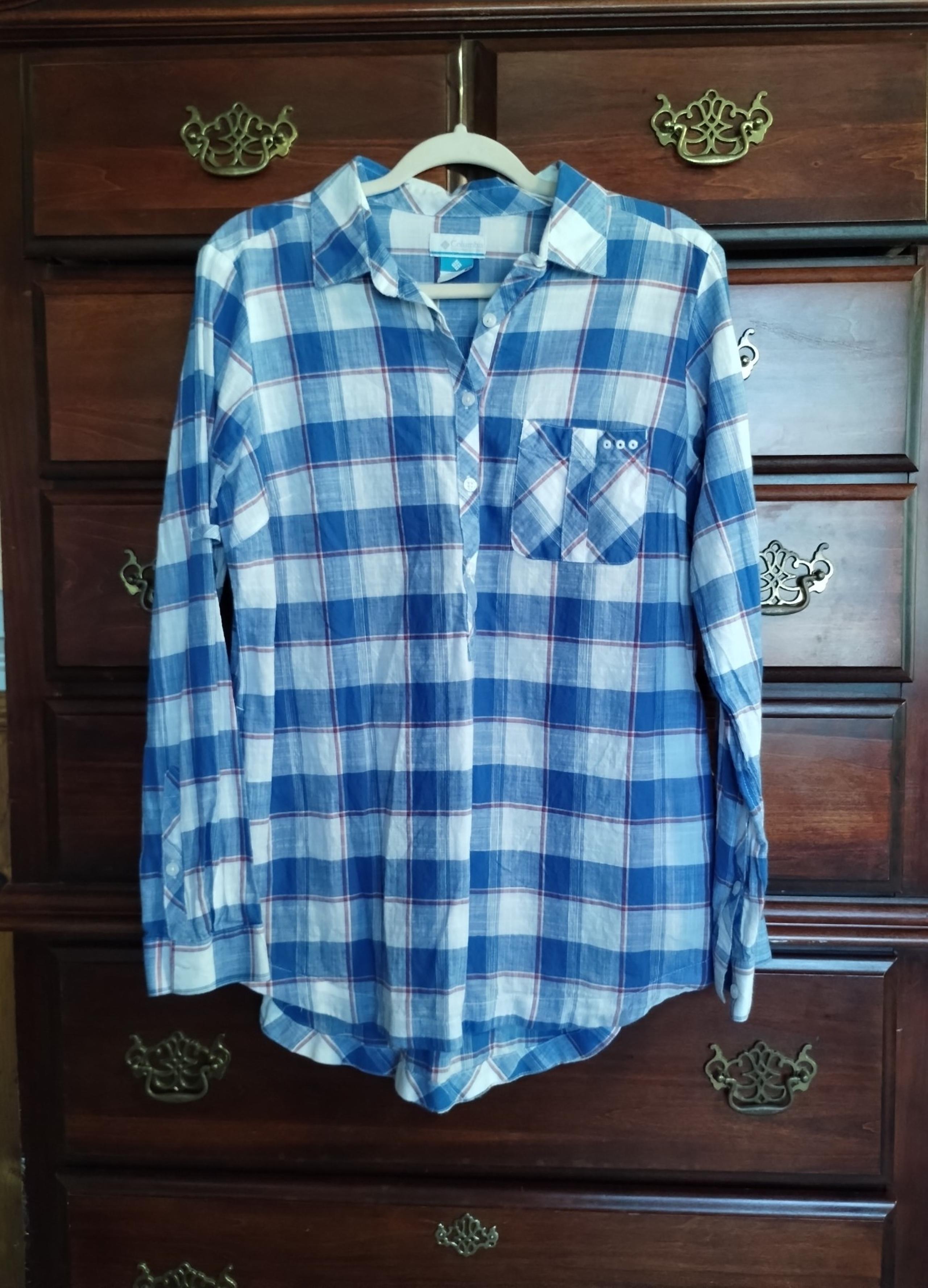 COLUMBIA L Cotton Tunic Top With Side Pockets