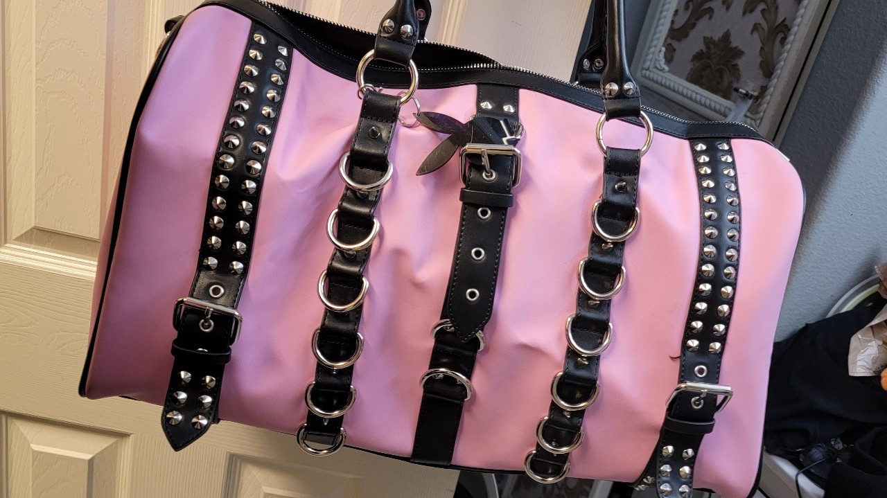 Dolls kill pink weekender bag