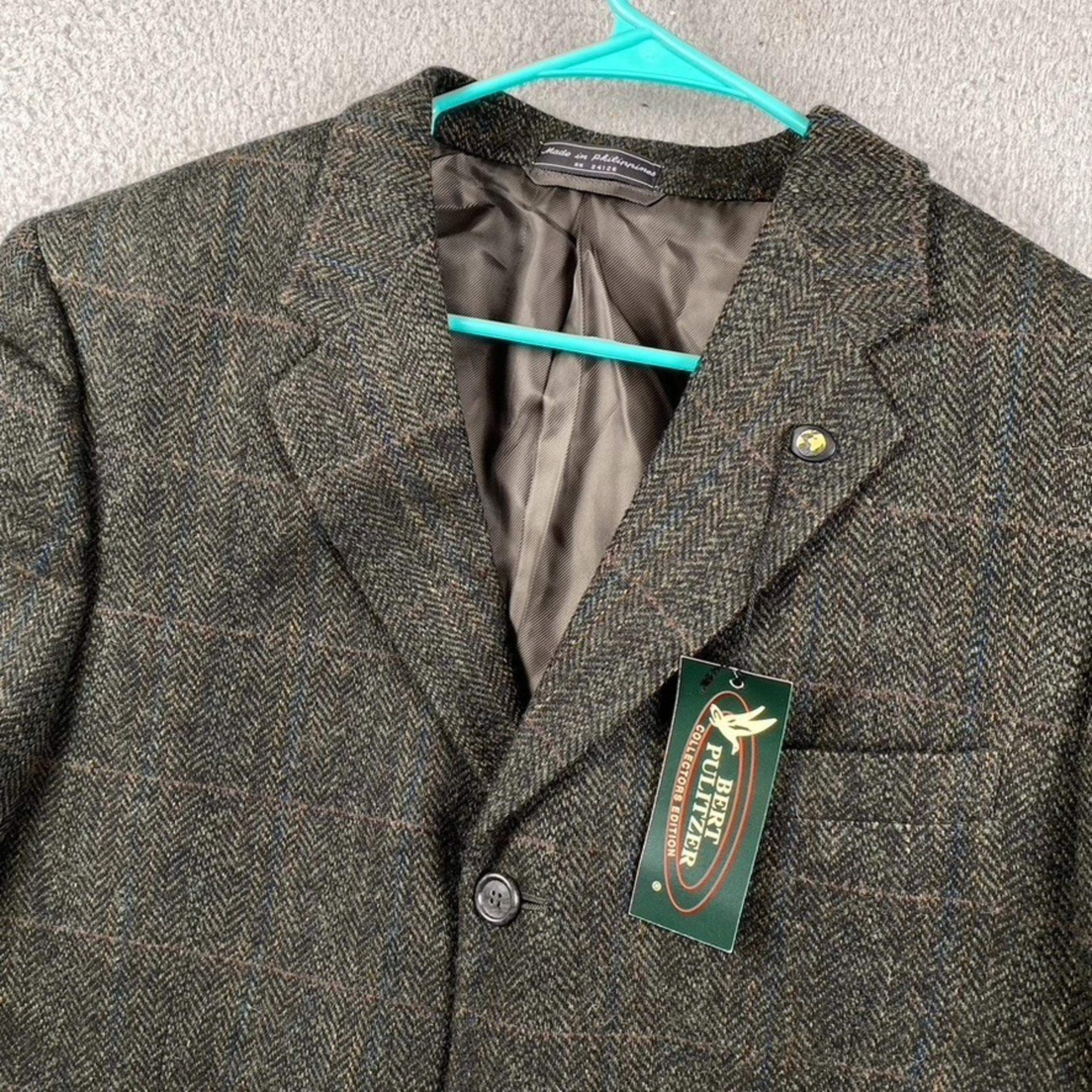Bert Pulitzer Men’s 42R NWT 100% Lambswool Herringbone Sports Cost Blazer New