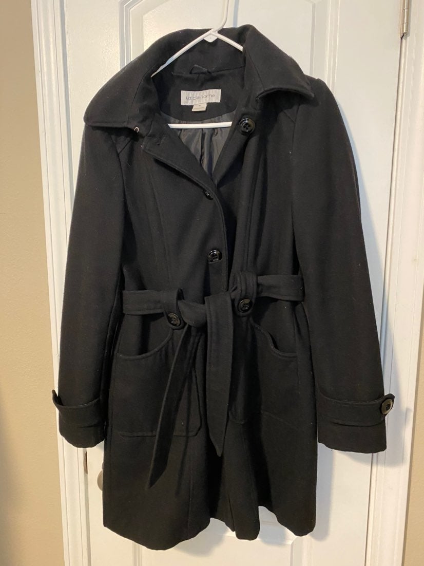 Liz Claiborne Black Pea Coat (M)