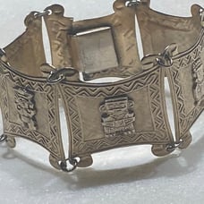 Mayan Sterling Link Bracelet