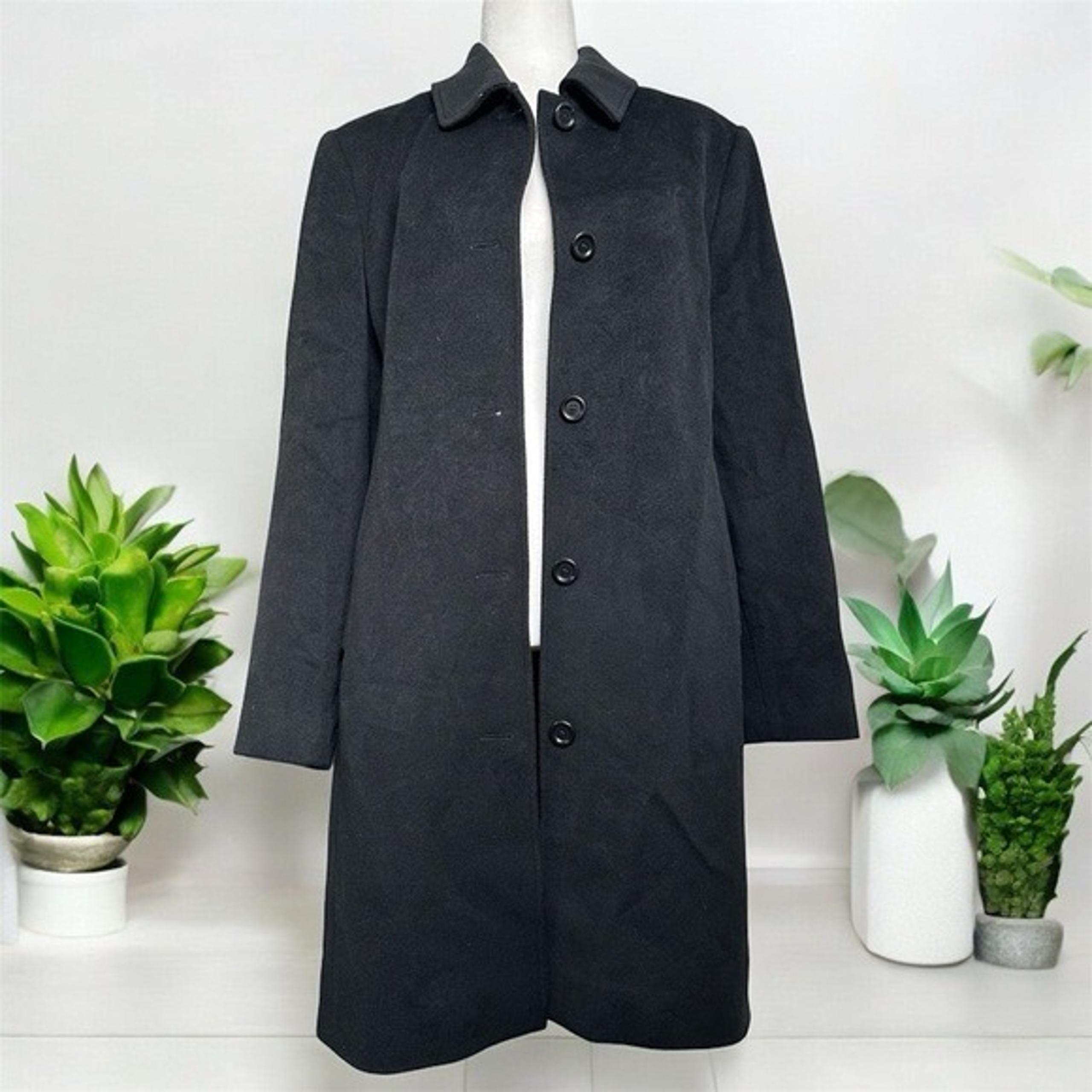 L.L. Bean Wool Cashmere Long Black Coat