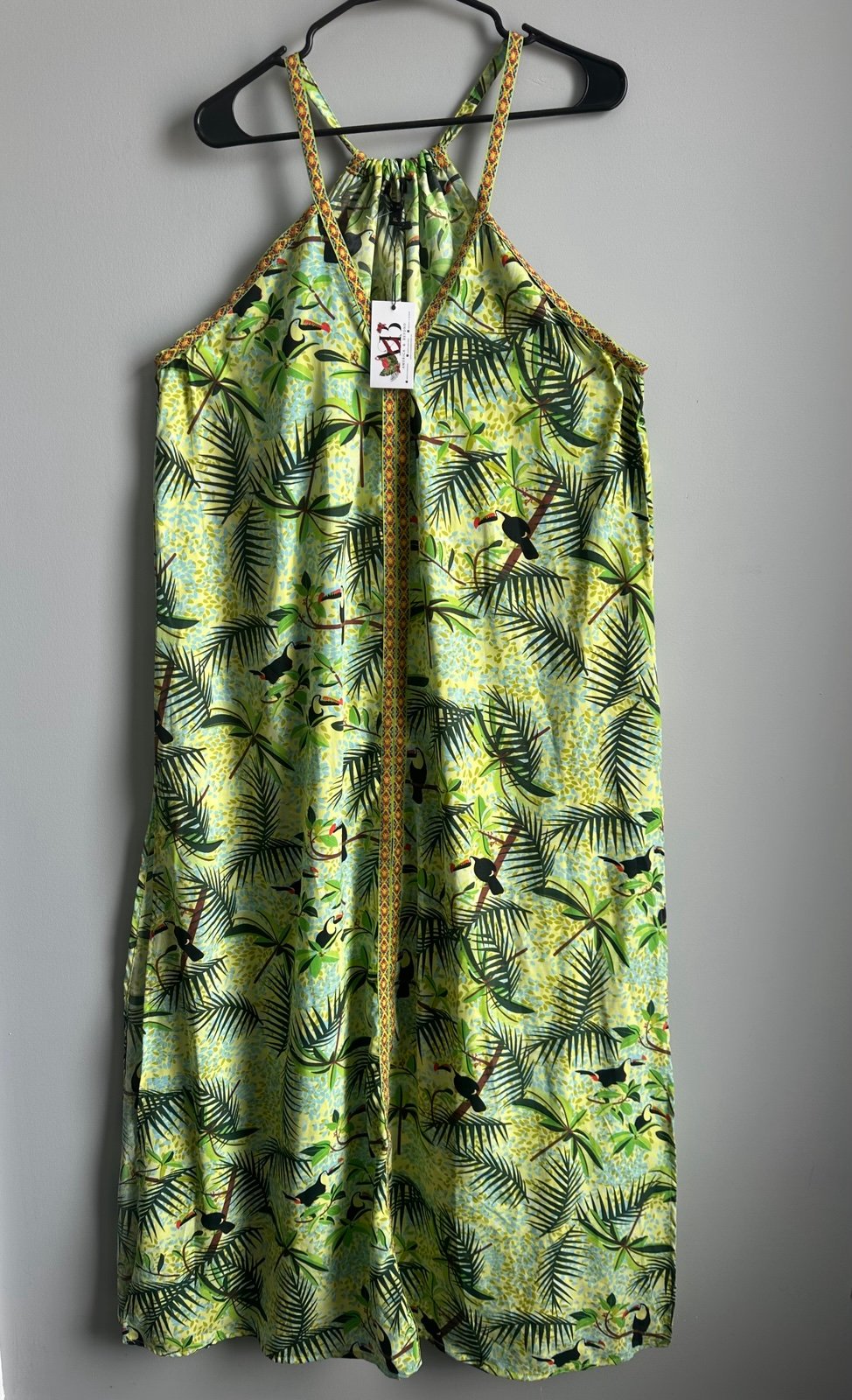 Women’s Size XL - America & Beyond Brand Toucan Maxi Dress Beach Cover - New