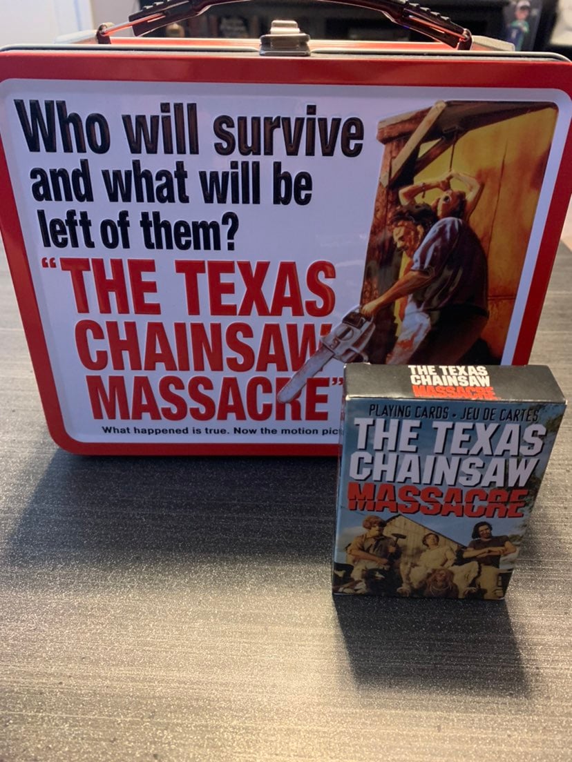 Leatherface lunchbox and cards