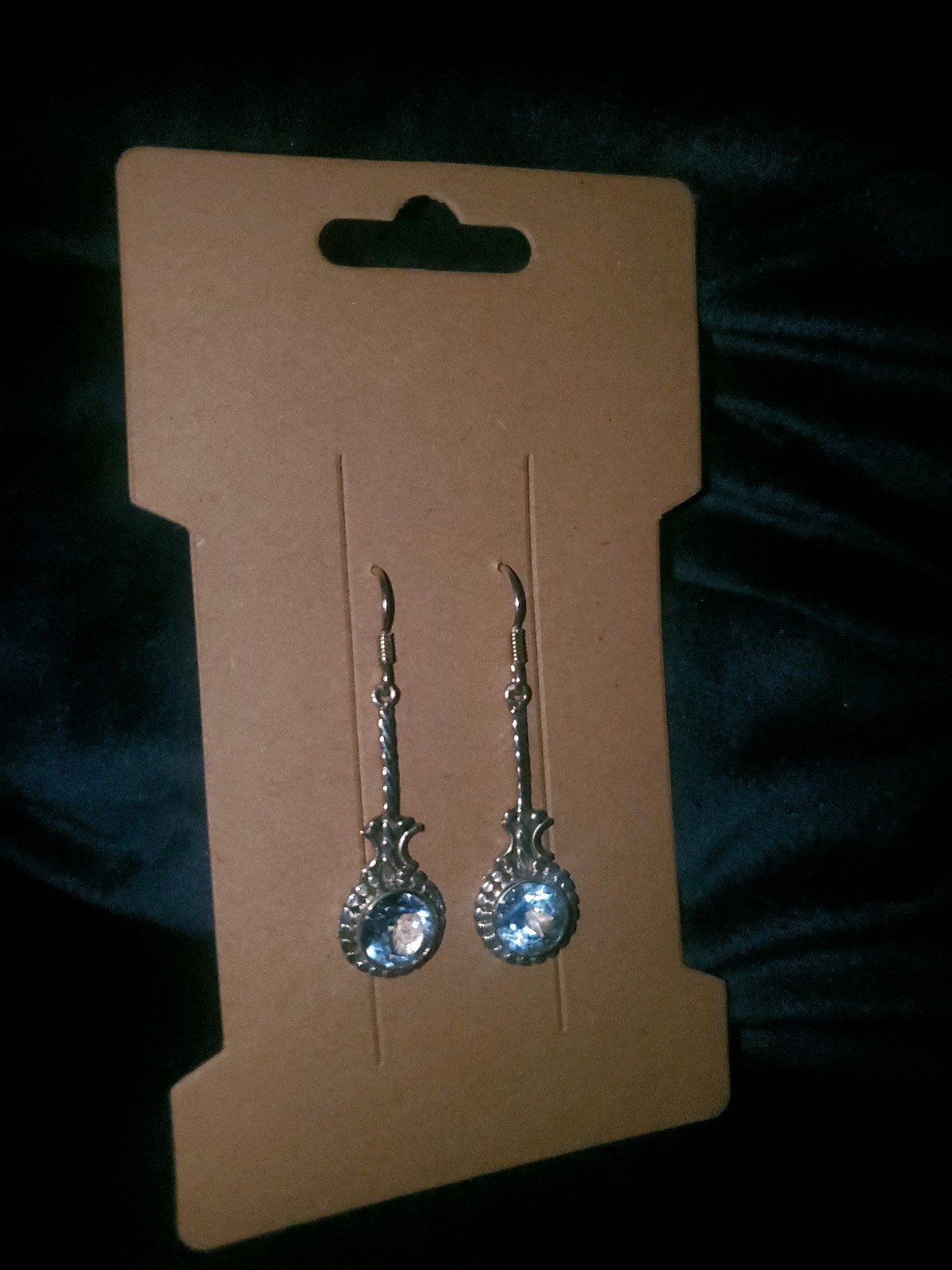 Sterling Silver Earrings w/ Blue Stone