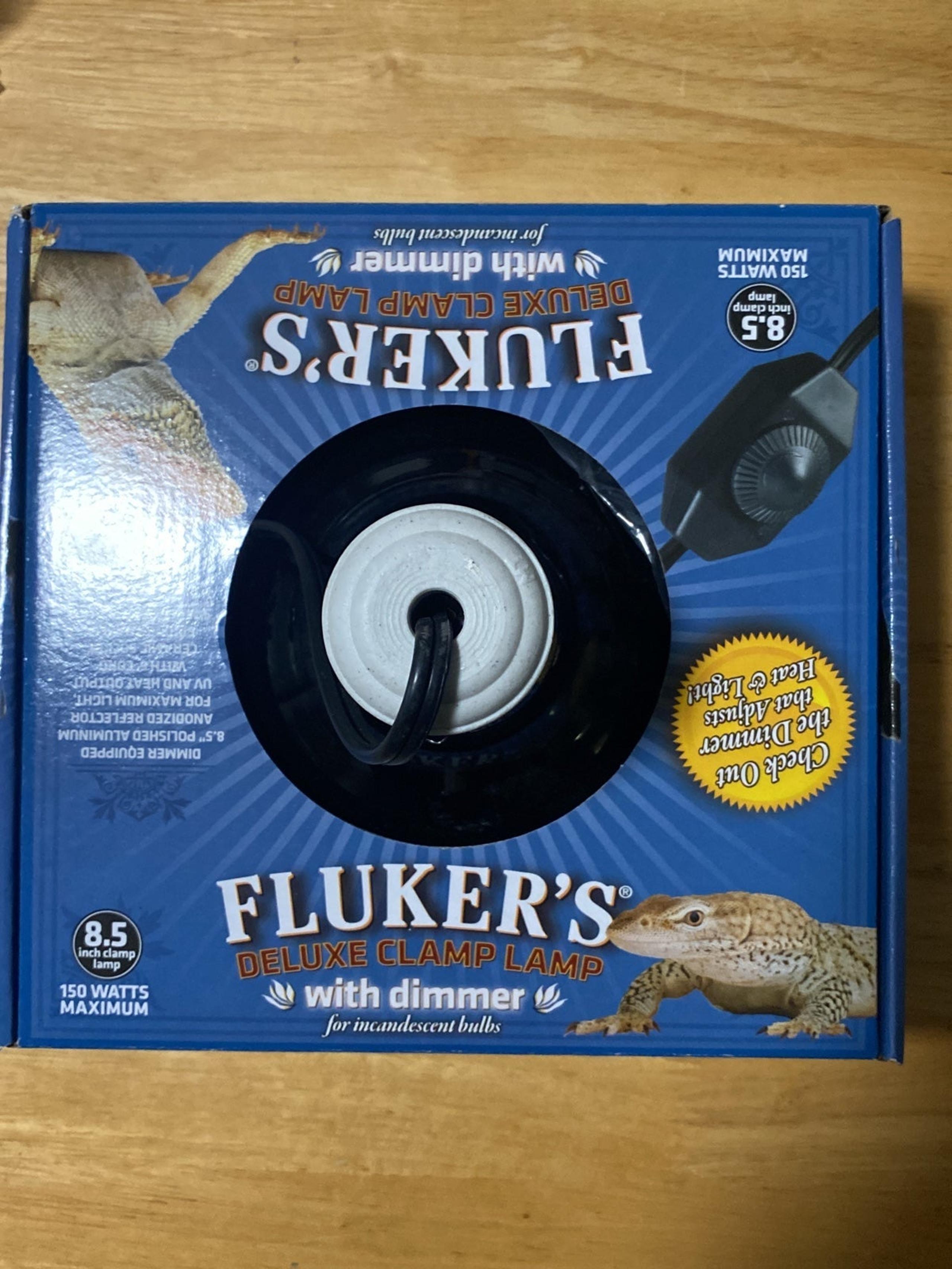 Fluker's Repta-Clamp Lamp with Dimmable Switch for Reptiles, 8.5",Black