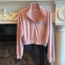 Plush Powder Blush Pullover Cloud Chaser Quarter Zip Womens Large Cropped Top