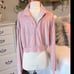 Plush Powder Blush Pullover Cloud Chaser Quarter Zip Womens Large Cropped Top