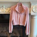 Plush Powder Blush Pullover Cloud Chaser Quarter Zip Womens Large Cropped Top