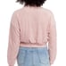 Plush Powder Blush Pullover Cloud Chaser Quarter Zip Womens Large Cropped Top
