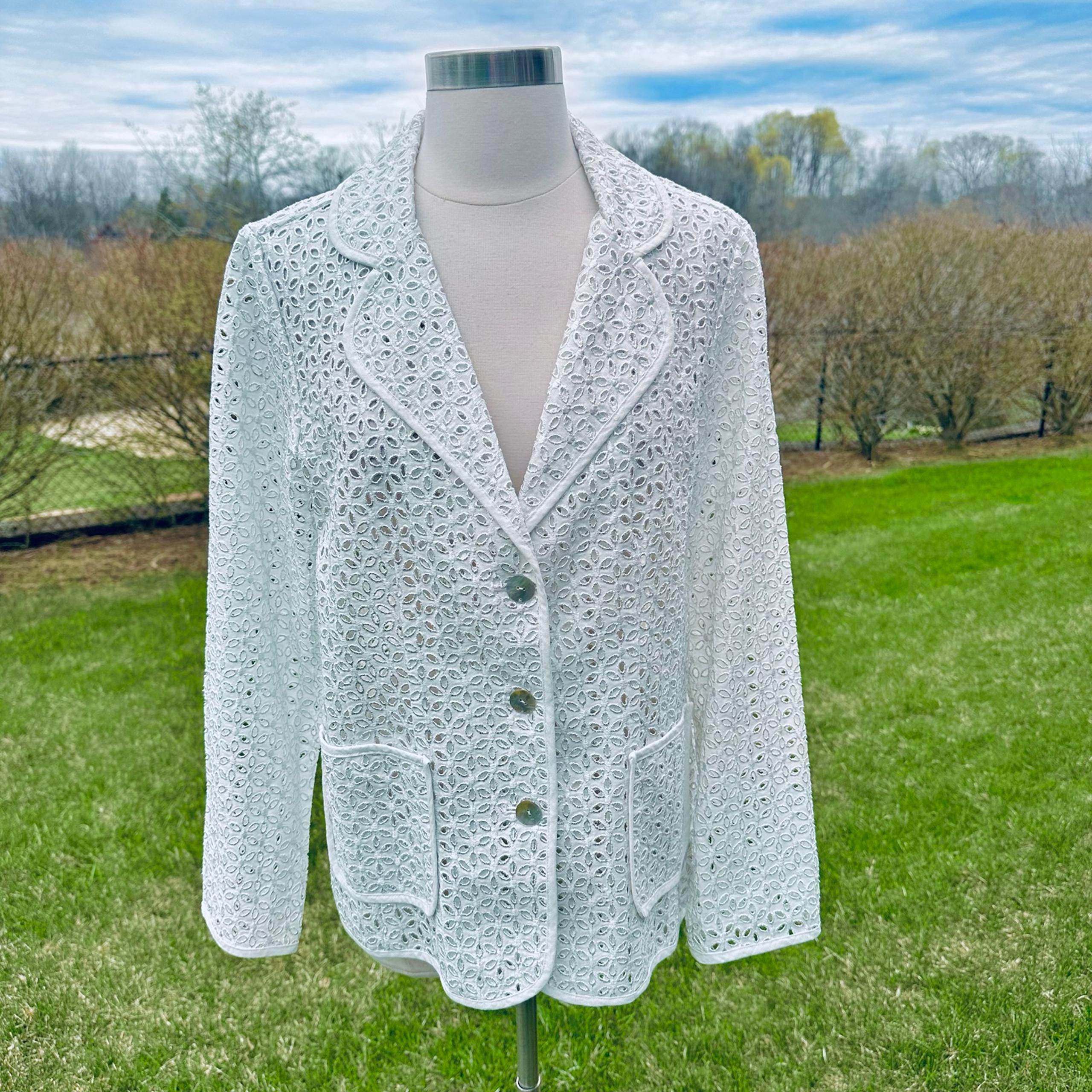 Susan Graver Eyelet Blazer Jacket