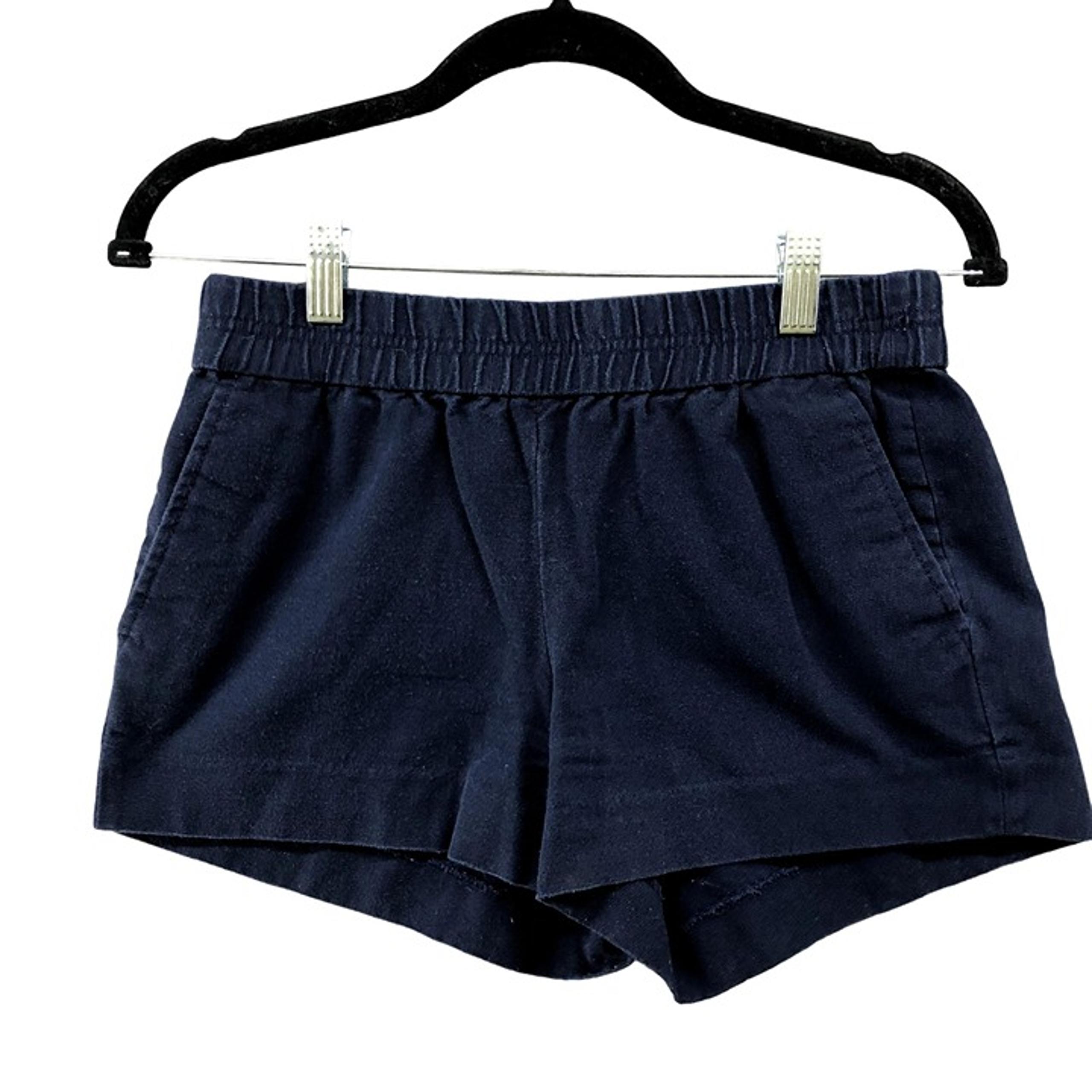 J. Crew Pull On Shorts Womens Size 0 Navy Blue Cotton Mid Rise