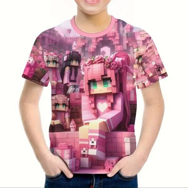 Vibrant Pink Gamer Pixel Art Short Sleeve Tee