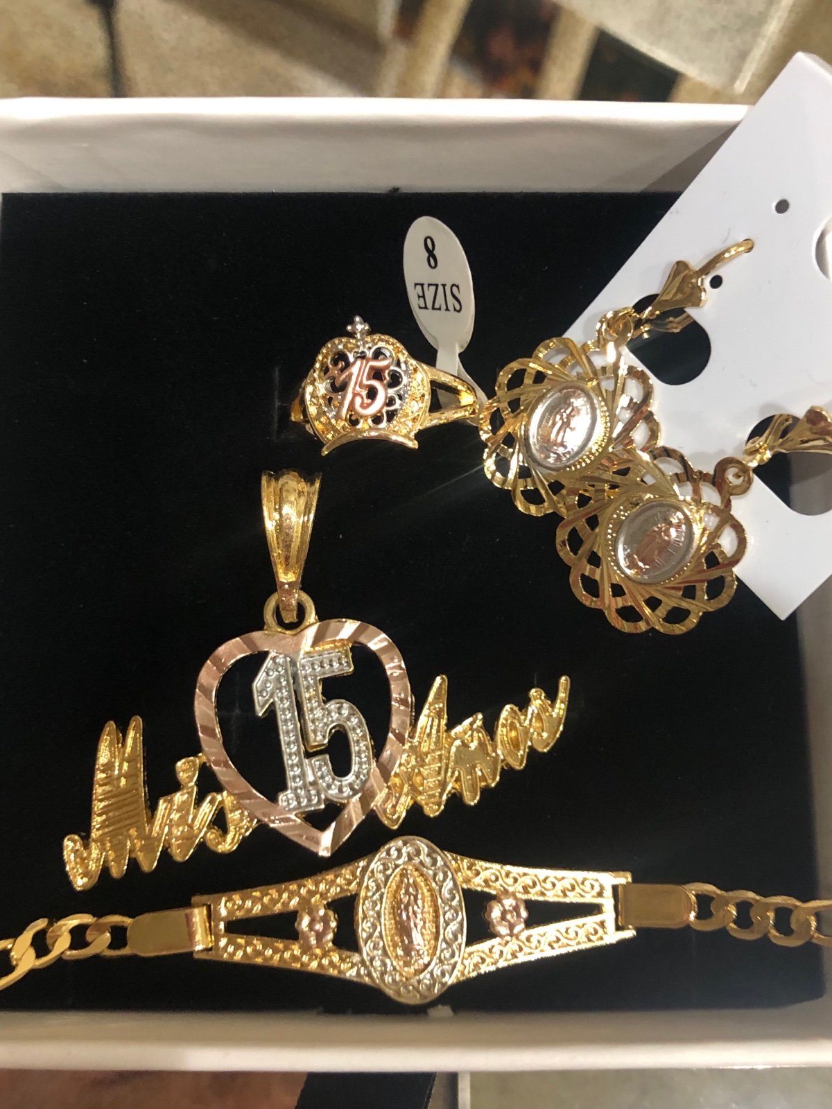 Quinceañera Bundle 4 Pieces Jewelry Gift Set with Gift Box
