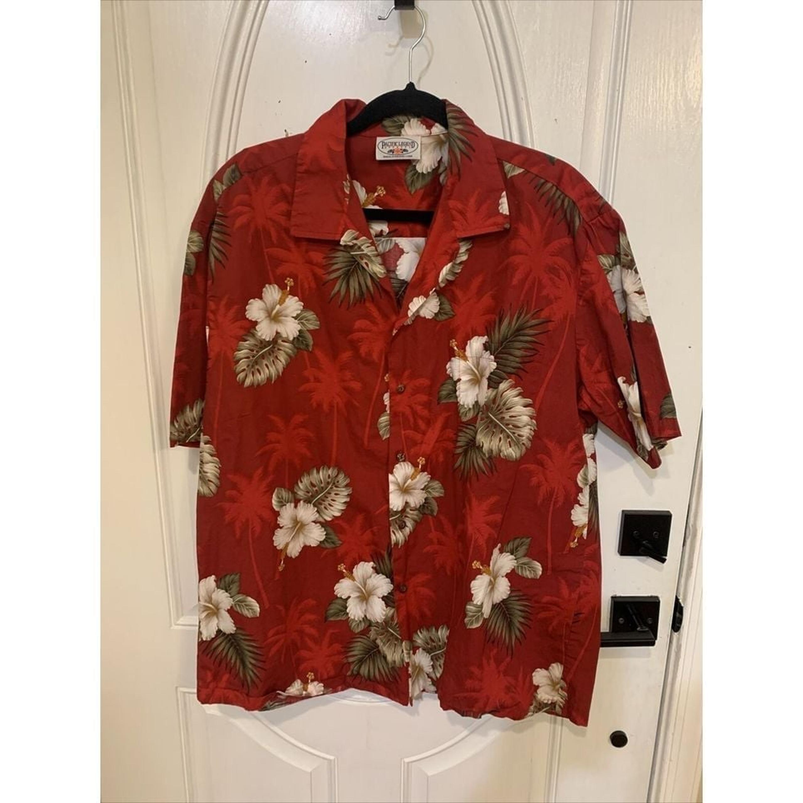 Pacific Legend Apparel Hawaiian Shirt Vintage Floral Tropical Men 2X button down