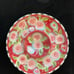 Hand painted Roses And Heart On Scarlet Ceramic Chip And Dip 12” Original Design