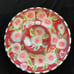 Hand painted Roses And Heart On Scarlet Ceramic Chip And Dip 12” Original Design