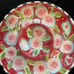 Hand painted Roses And Heart On Scarlet Ceramic Chip And Dip 12” Original Design