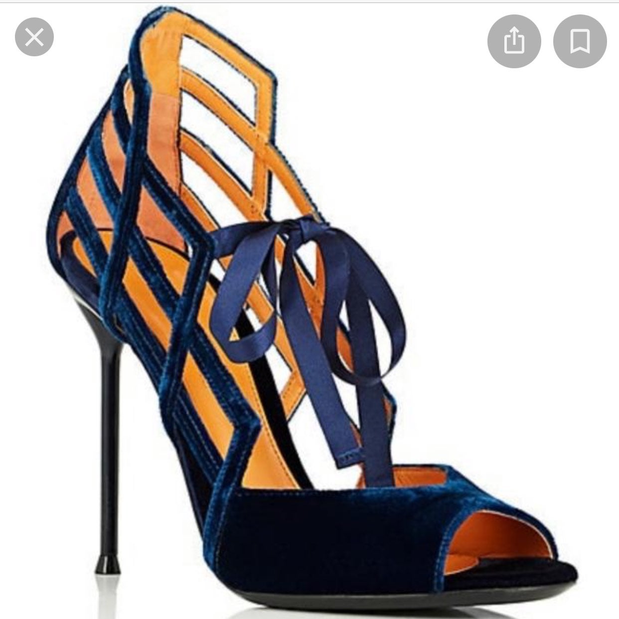 Walter De Silva blue velvet sandals 37
