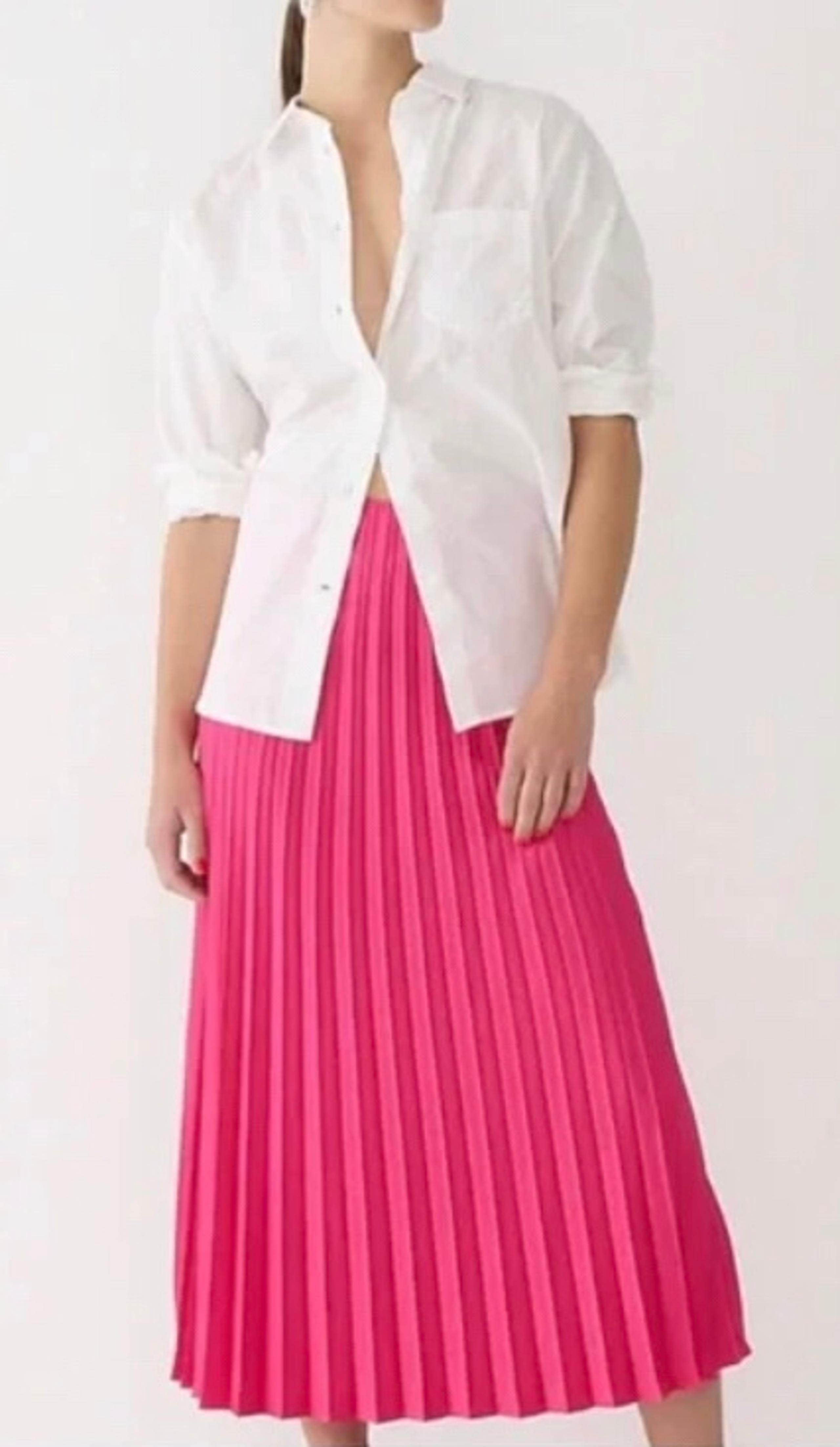 J. Crew Pink Geyneth Pleated Slip Skirt